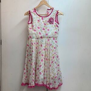Magnolia Pink and White Casual Sleeveless Sundress